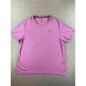 Nike Dri-FIT Running Shirt Large Purple Short Sleeve Training DV9315-532 #662